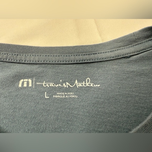 Travis Mathew Pima Cotton Classic Blue Tee California Design Size Large - Picture 3 of 5